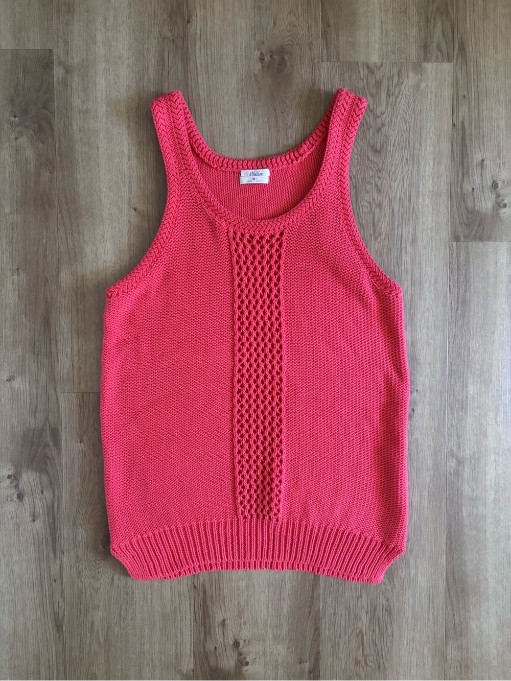 Madewell Knit Tank Top Women’s Medium Coral Cotton Summer Coastal